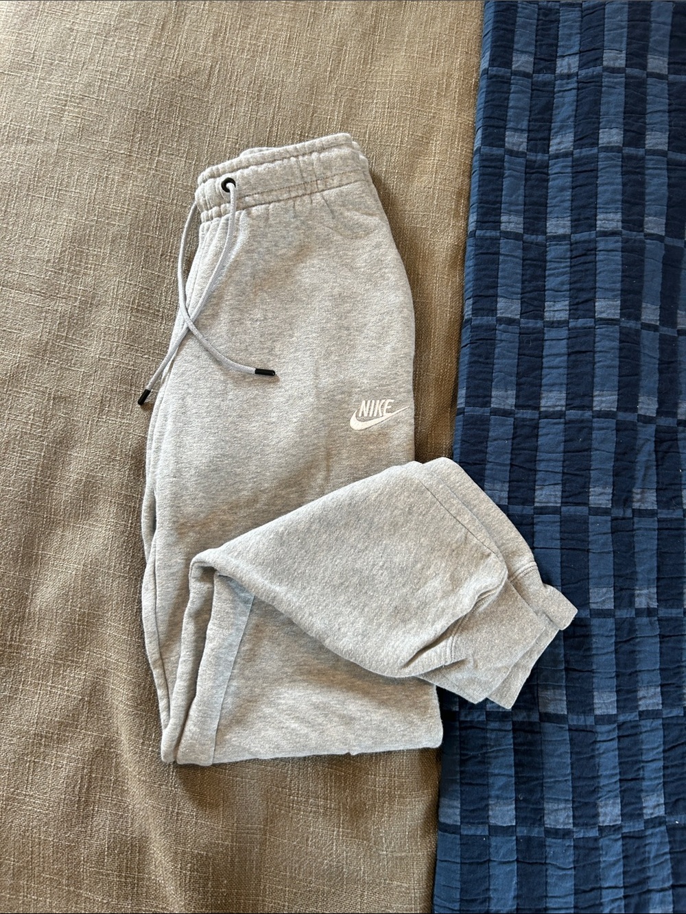 Nike Kids Light Gray Logo Fleece Joggers